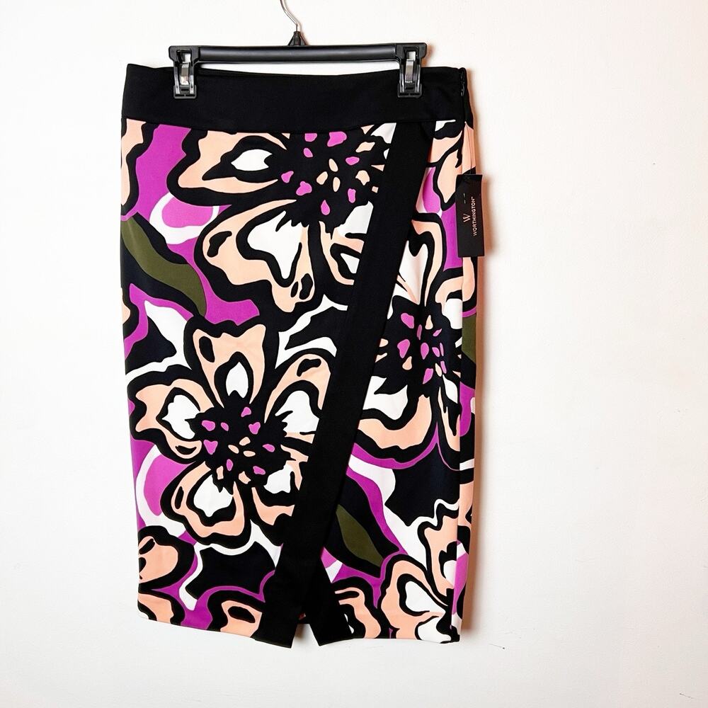 NWT Worthington Skirt Women's Size 10 Pencil Straight Multicolored